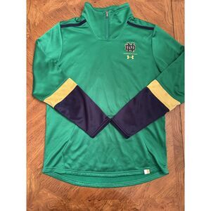 RARE Under Armour Notre Dame 2019 Green Sideline Evo Half-Zip MEDIUM